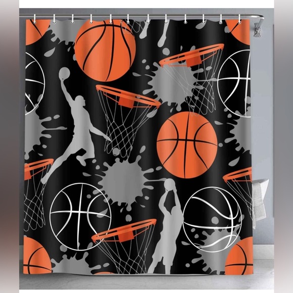 Basketball Shower Curtain| Standard Size 72” x 72” - Picture 1 of 4